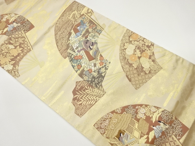 JAPANESE FUKURO OBI / WOVEN FLORAL PLANTS